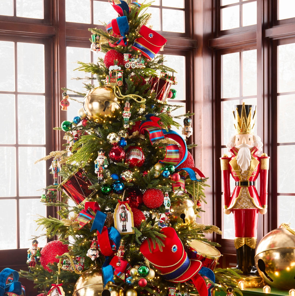 RAZ Imports 4.75" Traditional Nutcracker Head Bejeweled Glass Christmas Ornaments - Set of 3