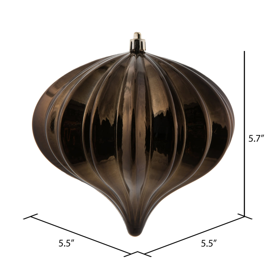 Vickerman 5.7" Burnished Orange Matte Onion Christmas Ornament, UV treated, Set of 3