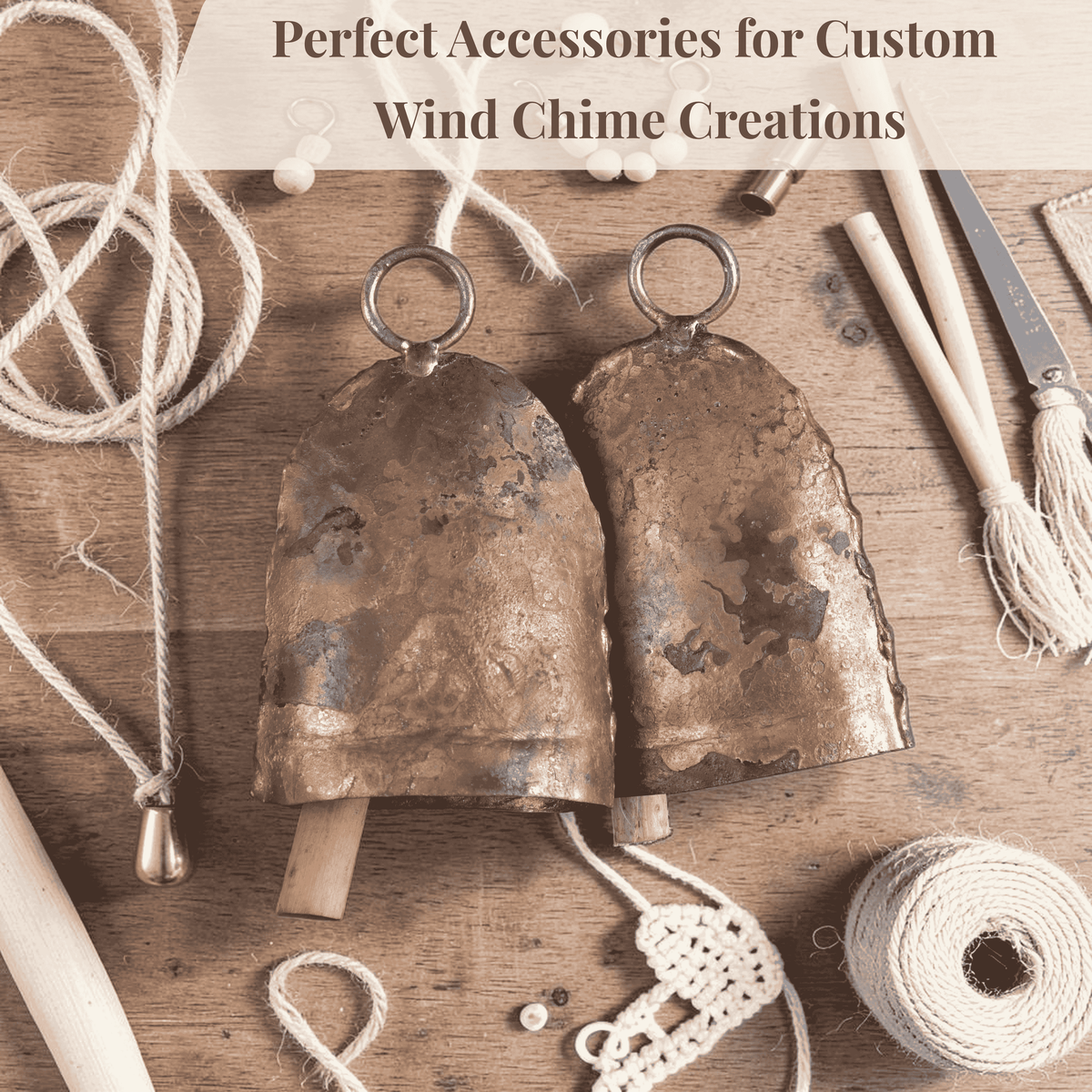 Vivanta Dome Bells Set of 6 – 3.5 Inch Copper Finish Antique Cow Bell | Handmade Rustic Vintage Christmas Ornaments for Decoration, Hanging Jingle Bell, DIY Wind Chime, Garland, Wreath & Farmhouse