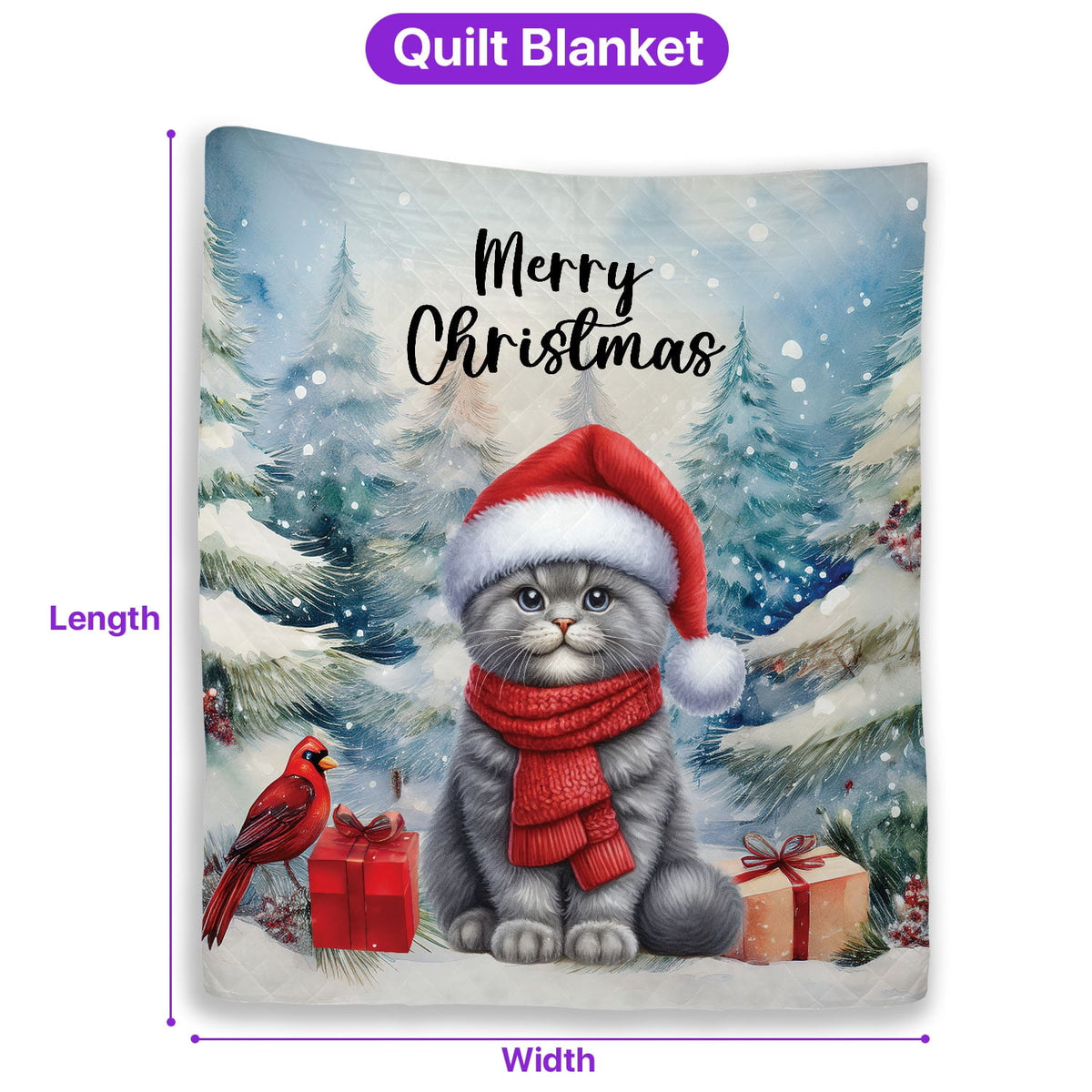 Merry Christmas Sphynx Enjoys Catmas Winter Xmas Holiday Quilt Bedding Set Cat Lover Kitten Owner Gifts Idea 1 Blanket Bed Cover 2 Pillowcases - 02022