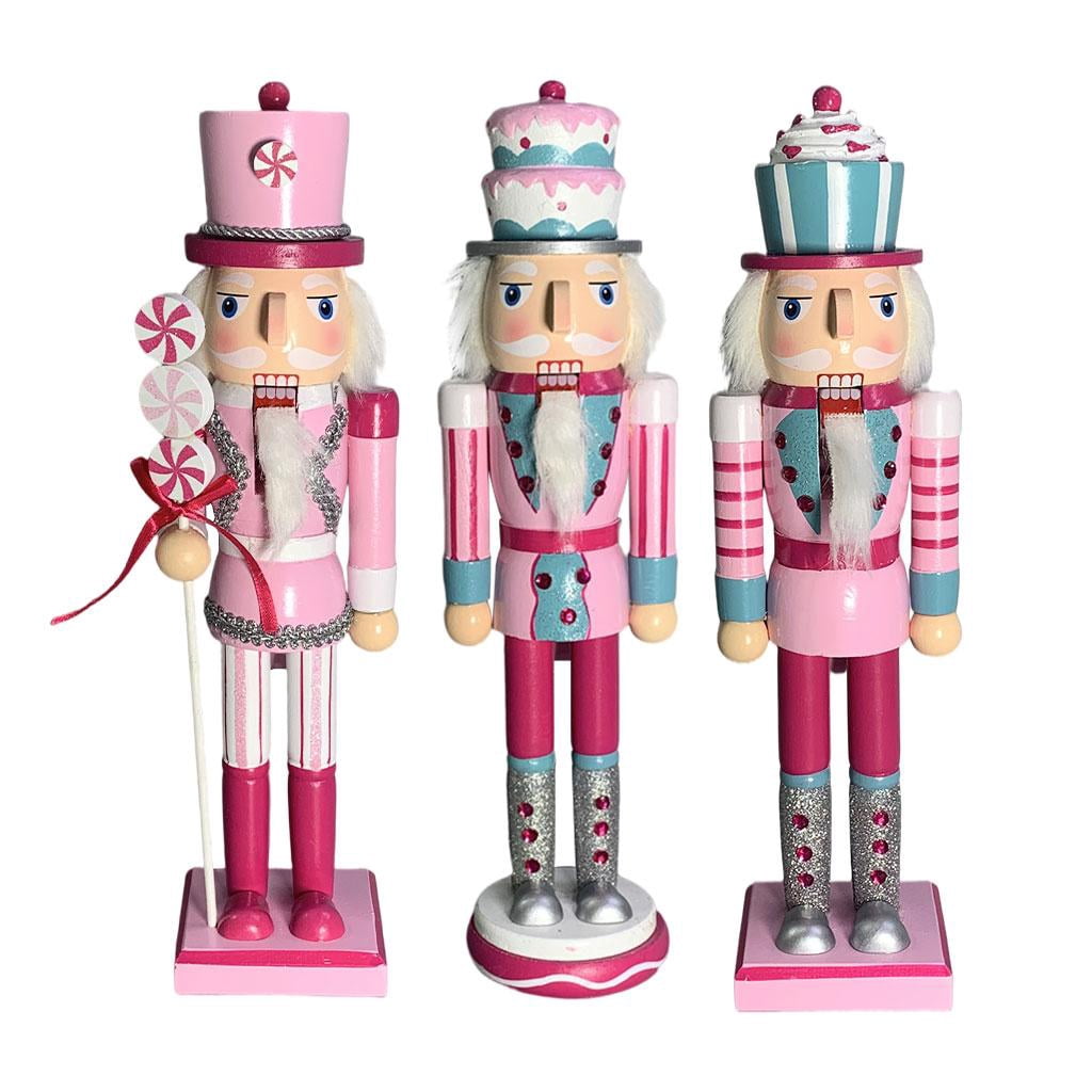 QSTDGVPW 3pcs 14" Nutcracker Solider Figures Puppet Doll Home Christmas Doll Ornament