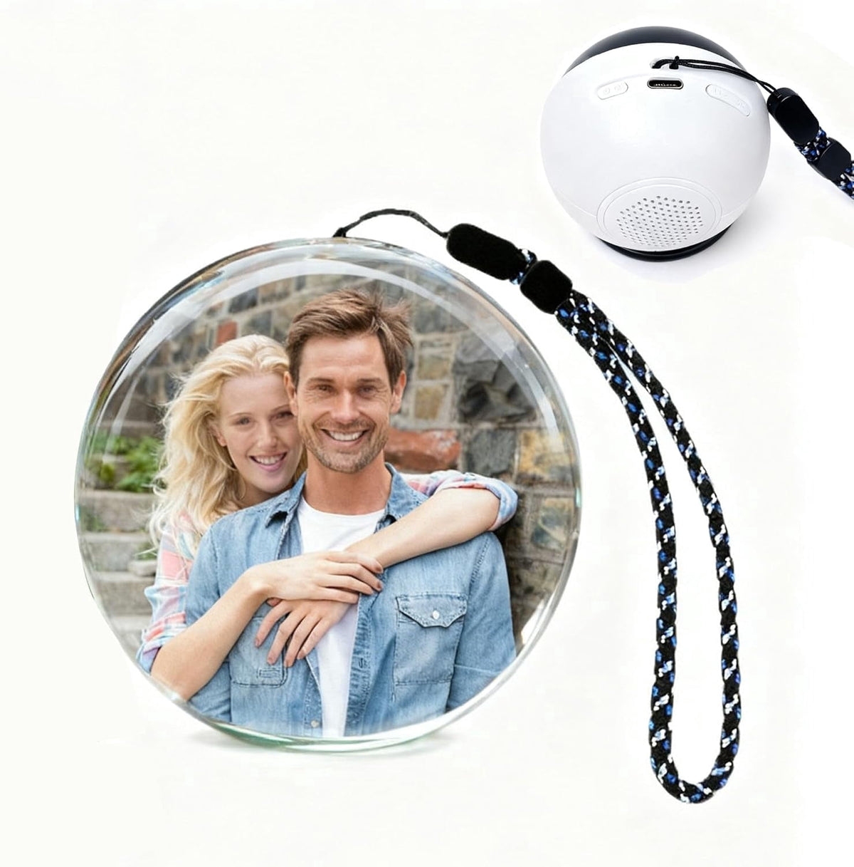Memory Orb Video Player, K9 HD Screen,4GB Digital Frame, Rechargeable Crystal Ball Keepsake for Wedding, Anniversary, Pet Memorial & Valentine's Gift