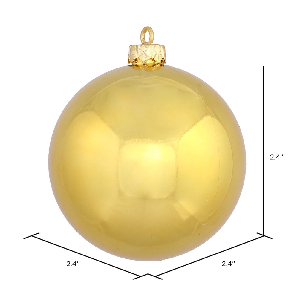Vickerman 2.4" Christmas Ornament Ball, Silver Shiny Finish, Shatterproof Plastic, UV Resistant, Holiday Christmas Tree Decoration, 24 Pack