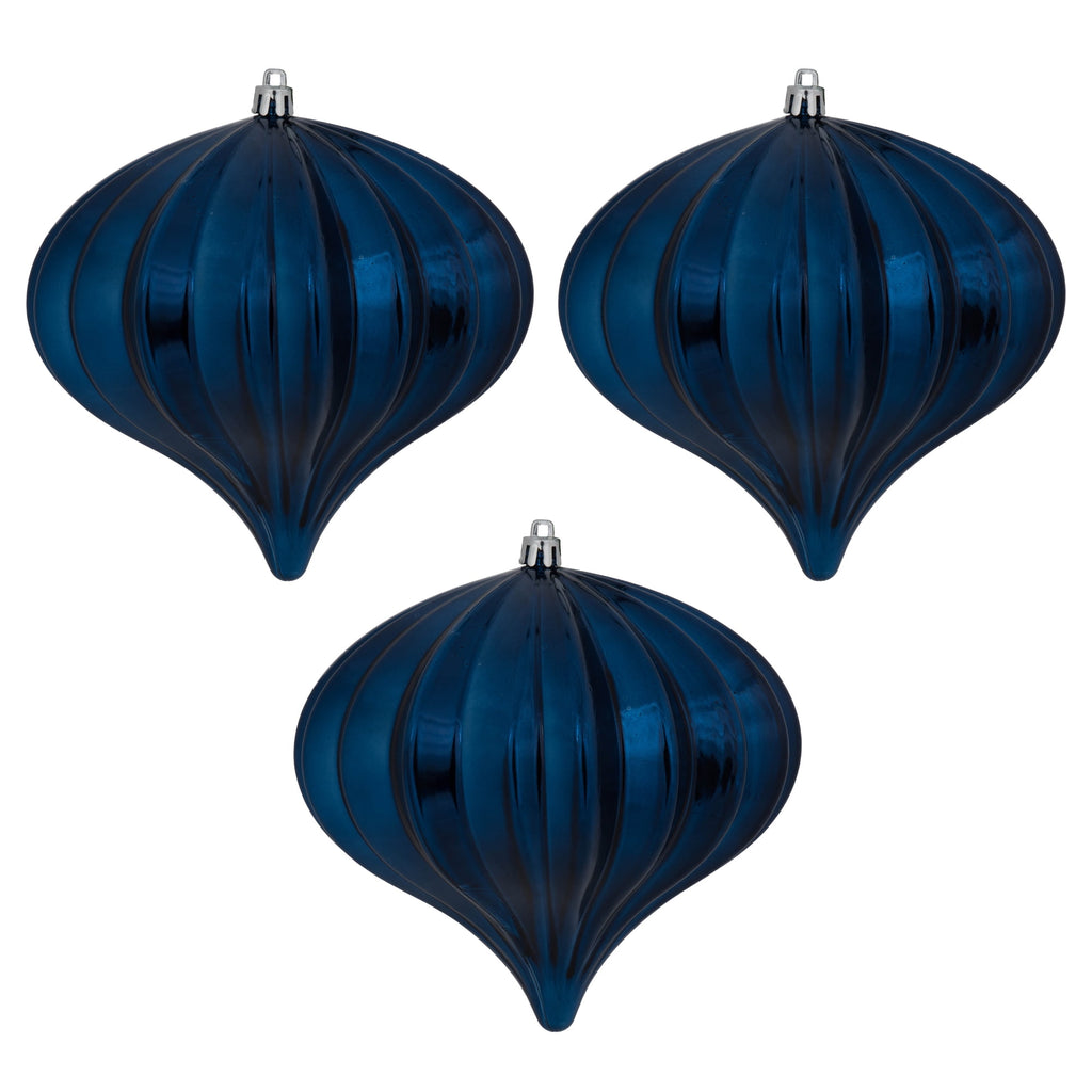 Vickerman 5.7" Burnished Orange Matte Onion Christmas Ornament, UV treated, Set of 3