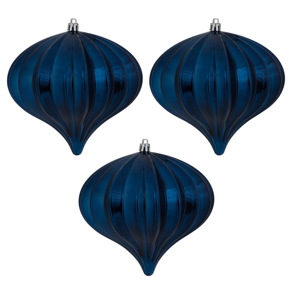 Vickerman 5.7" Burnished Orange Matte Onion Christmas Ornament, UV treated, Set of 3